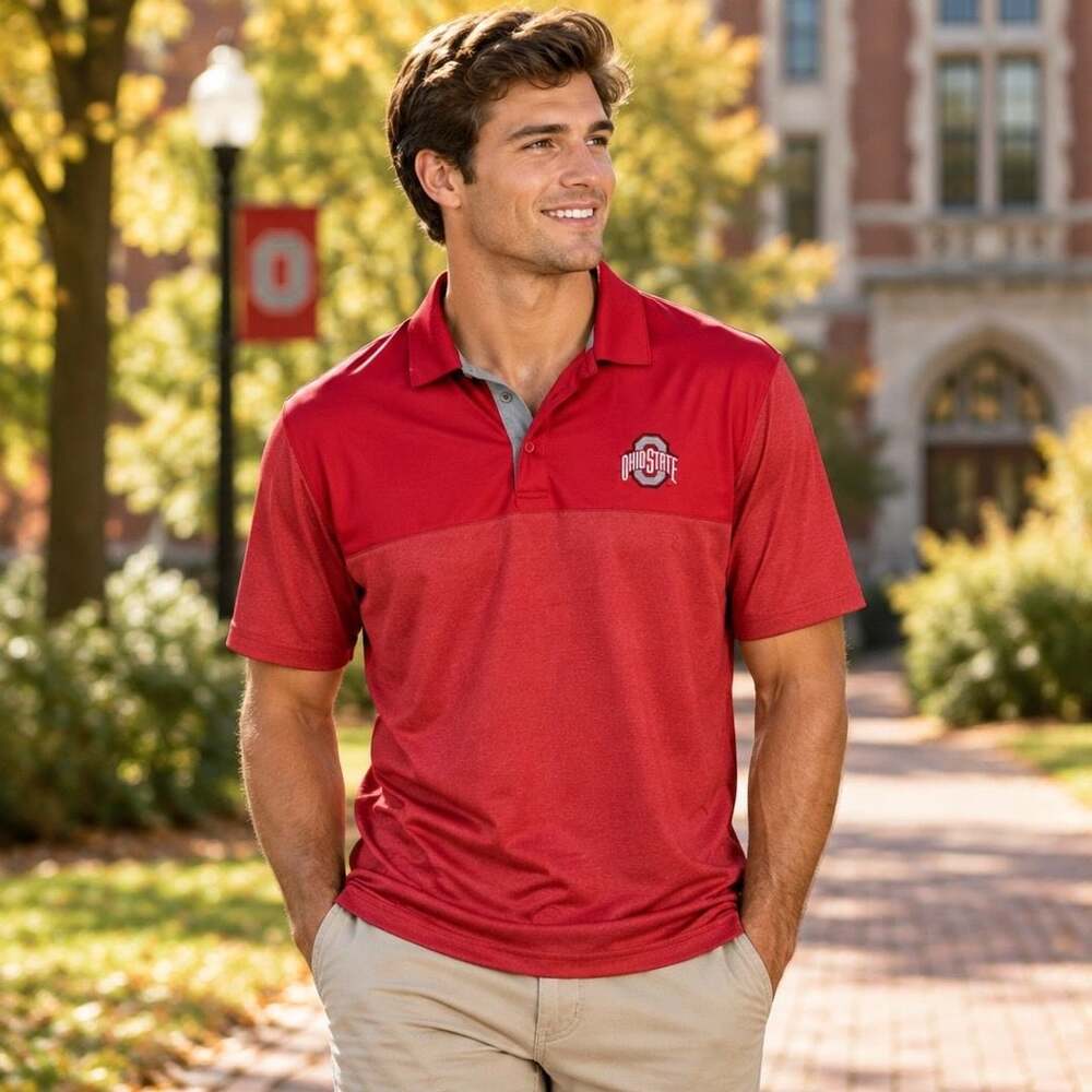 Colosseum Ohio State Buckeyes Santry Polo Size L Red